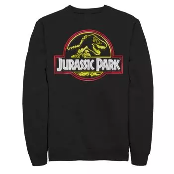 Мужской свитшот с логотипом Fossil с неоновой вывеской «Парк Юрского периода» Licensed Character