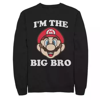 Мужской свитшот с логотипом Mario I'm The Big Bro Licensed Character