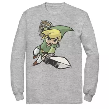 Мужской свитшот с логотипом Nintendo Legend Of Zelda Link Action Pose Sketch Licensed Character