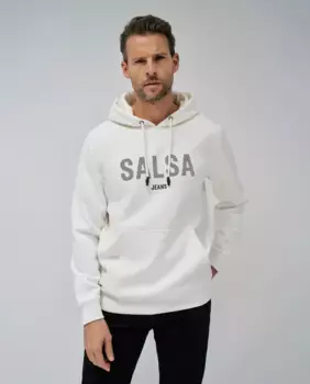 Мужской свитшот с логотипом Salsa Jeans, цвет Crema