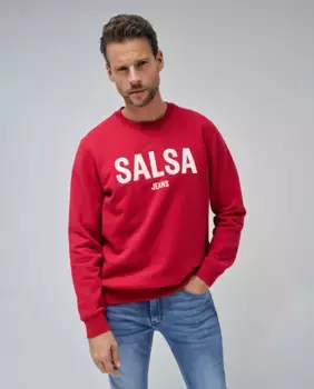 Мужской свитшот с логотипом Salsa Jeans, красный