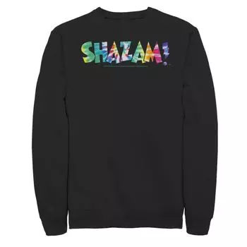Мужской свитшот с логотипом Shazam Tie-Dye DC Comics, черный