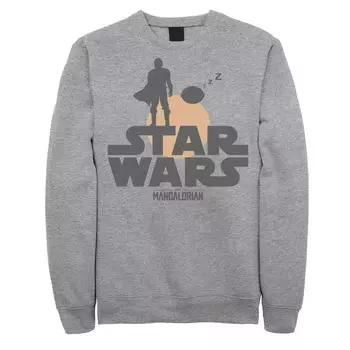Мужской свитшот с логотипом Star Wars The Mandalorian The Child, силуэт заката Licensed Character