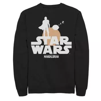 Мужской свитшот с логотипом Star Wars The Mandalorian The Child, силуэт заката Licensed Character
