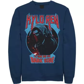 Мужской свитшот с металлической надписью Star Wars Kylo Ren Show You The Dark Side, Blue Licensed Character, синий