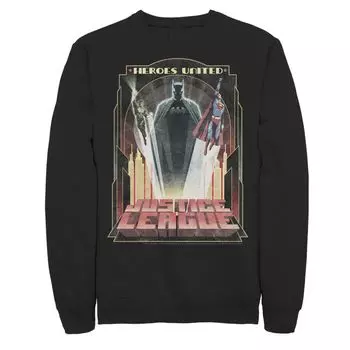 Мужской свитшот с плакатом DC Comics League Justice League Heroes United City Licensed Character