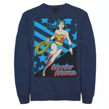 Мужской свитшот с плакатом DC Comics Wonder Woman и звездами и полосками Licensed Character