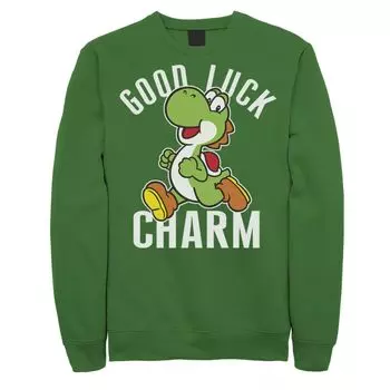 Мужской свитшот с подвеской Nintendo Super Mario St. Patty's Yoshi Good Luck Licensed Character