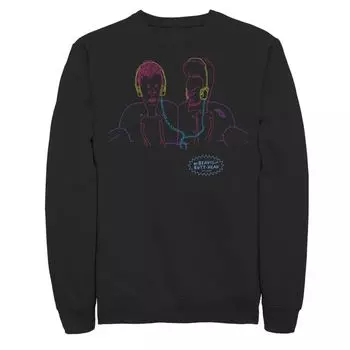 Мужской свитшот с портретом Beavis And Butt-Head Neon Line Art Licensed Character