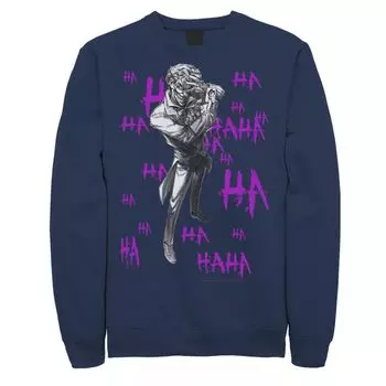 Мужской свитшот с портретом Джокера ХАХАХА DC Comics, синий
