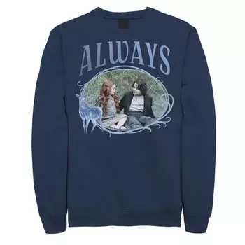 Мужской свитшот с портретом Гарри Поттер Снейп и Лили Always Patronus Licensed Character, синий