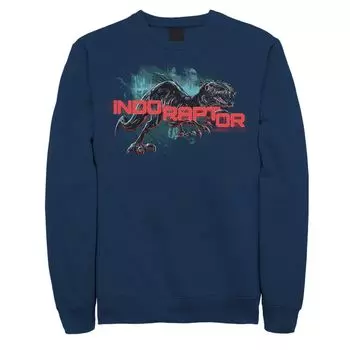 Мужской свитшот с портретом Jurassic World Indo Raptor Splatter Licensed Character, синий