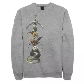 Мужской свитшот с портретом Kung Fu Panda Po And The Furious Five Stack Licensed Character