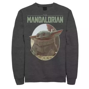 Мужской свитшот с портретом Star Wars The Mandalorian The Child Circle Licensed Character