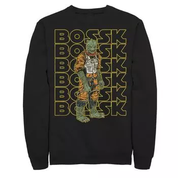 Мужской свитшот с портретом «Звездные войны» Bossk Word Stack Licensed Character