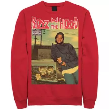 Мужской свитшот с постером и обложкой альбома Boyz In The Hood, Red Licensed Character, красный