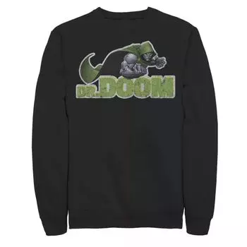 Мужской свитшот с потертой надписью Marvel Dr. Doom Metal Armor Licensed Character