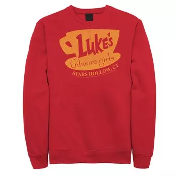 Мужской свитшот с потертым знаком Gilmore Girls Luke's Stars Hollow, CT Licensed Character, красный