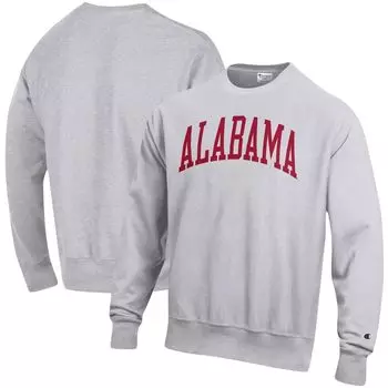 Мужской свитшот с принтом серого цвета Alabama Crimson Tide Arch обратного переплетения Champion