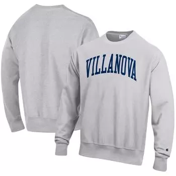 Мужской свитшот с принтом серого цвета Villanova Wildcats Arch обратного переплетения Champion
