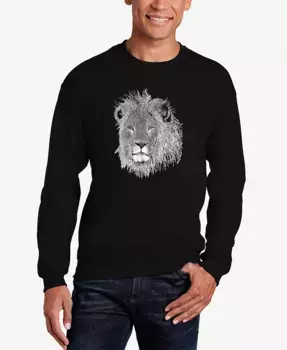Мужской свитшот с принтом Word Art Lion LA Pop Art, черный