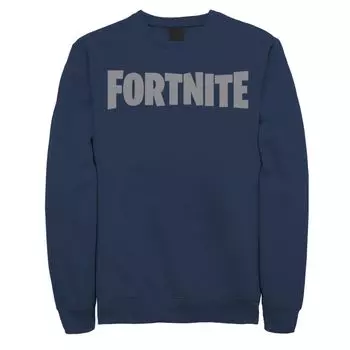 Мужской свитшот с простым логотипом в оттенках серого Fortnite Licensed Character