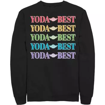 Мужской свитшот с радужным текстом Star Wars Pride Yoda Best, Black Licensed Character, черный