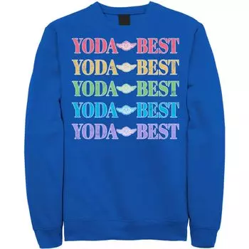 Мужской свитшот с радужным текстом Star Wars Pride Yoda Best Licensed Character