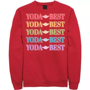 Мужской свитшот с радужным текстом Star Wars Pride Yoda Best, Red Licensed Character, красный