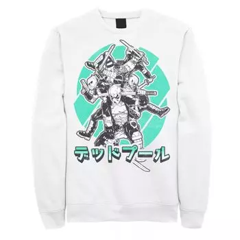Мужской свитшот с рисунком Deadpool Kanji Fighting Marvel
