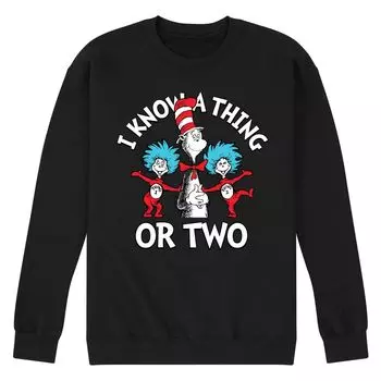 Мужской свитшот с рисунком Dr Seuss The Cat In The Hat I Know A Thing Or Two Licensed Character