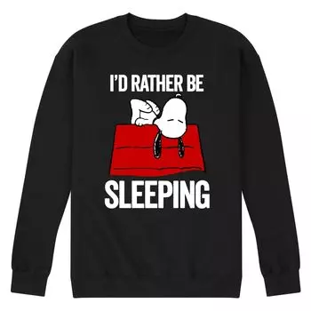 Мужской свитшот с рисунком Peanuts Snoopy I'd Better Be Sleep Licensed Character