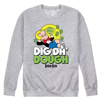 Мужской свитшот с рисунком Richie Rich Dig Da' Dough Licensed Character