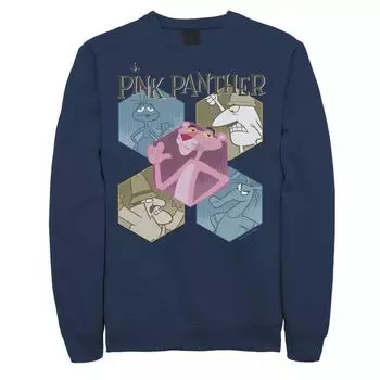 Мужской свитшот с шестиугольными портретами The Pink Panther, Blue Licensed Character, синий