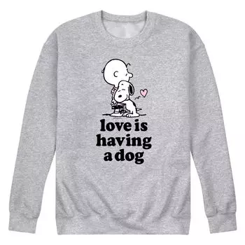 Мужской свитшот с собакой Peanuts Love Is Have Dog Licensed Character
