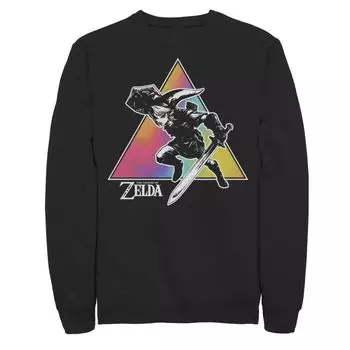 Мужской свитшот с треугольным портретом Zelda Link Tie Dye Licensed Character
