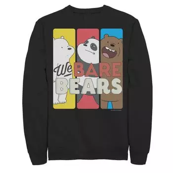 Мужской свитшот с вставками в виде персонажей We Bare Bears Licensed Character