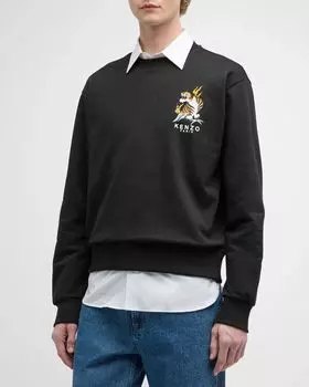 Мужской свитшот с вышивкой в честь Лунного Нового года Kenzo, цвет Black