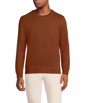 Мужской свитшот Serious Sweats с длинным рукавом Lands' End, коричневый