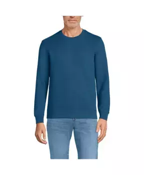 Мужской свитшот Serious Sweats с длинным рукавом Lands' End, синий