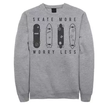 Мужской свитшот Skate More Worry Less Skateboard Lineup Sketch Licensed Character