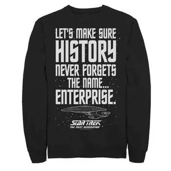Мужской свитшот Star Trek Next Generation Enterprise History Licensed Character