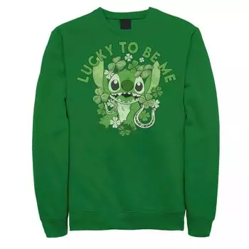 Мужской свитшот Stitch Lucky To Be Me Disney Lilo & Stitch St. Licensed Character