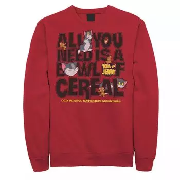 Мужской свитшот Tom And Jerry All You Need Is A Bowl Of Cereal Licensed Character