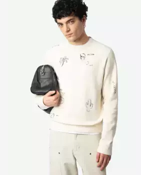 Мужской свитшот Uppy с круглым вырезом Zadig & Voltaire, бежевый