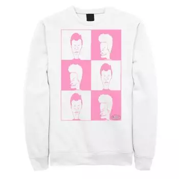 Мужской свитшот в клетку с узором Beavis and Butthead Licensed Character