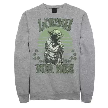 Мужской свитшот в стиле ретро «Звездные войны Йода Lucky You Are St. Patty» Licensed Character