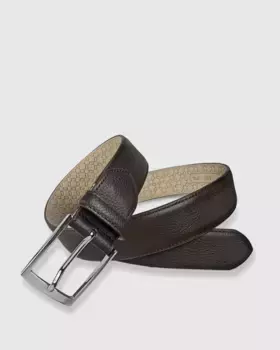 Мужской темно-коричневый кожаный ремень Leyva, темно-коричневый