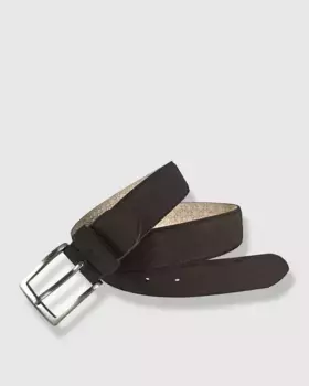 Мужской темно-коричневый кожаный ремень Leyva, темно-коричневый