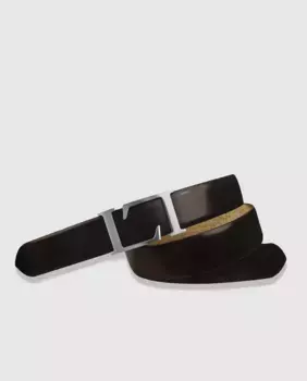 Мужской темно-коричневый кожаный ремень Leyva, темно-коричневый